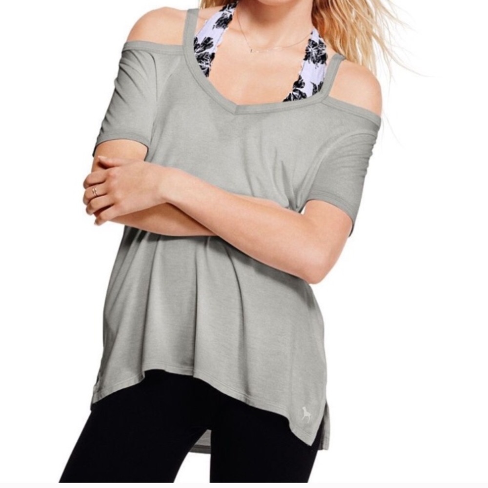 PINK Cold Shoulder Tee